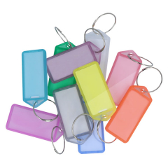 10 Schlüsselanhänger aus transparenten Kunststoff / aufklappbar